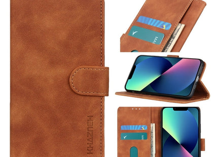 KHAZNEH Retro Texture Leather Phone Case, For iPhone 14, For iPhone 14 Plus, For iPhone 14 Pro, For iPhone 14 Pro Max