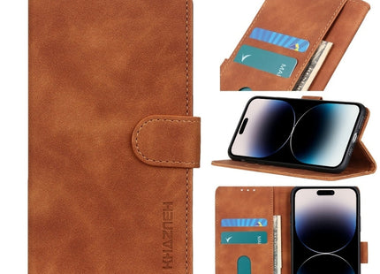 KHAZNEH Retro Texture Leather Phone Case, For iPhone 14, For iPhone 14 Plus, For iPhone 14 Pro, For iPhone 14 Pro Max
