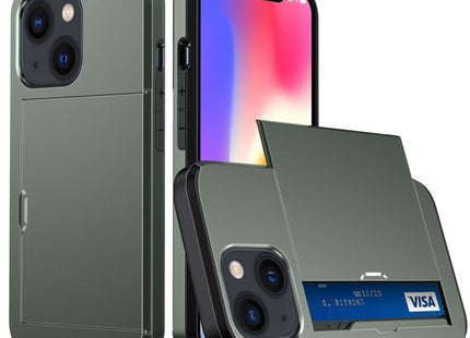 Shockproof Armor Protective Phone Case with Slide Card Slot, For iPhone 14, For iPhone 14 Plus