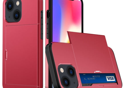Shockproof Armor Protective Phone Case with Slide Card Slot, For iPhone 14, For iPhone 14 Plus