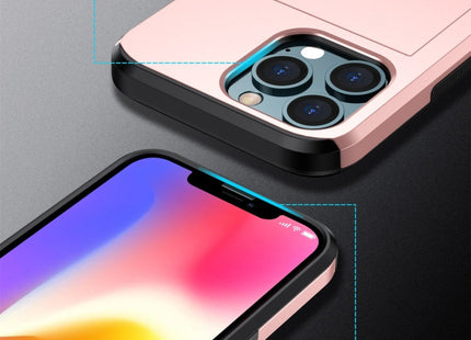 Shockproof Armor Protective Phone Case with Slide Card Slot, For iPhone 14, For iPhone 14 Plus