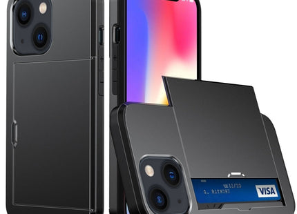 Shockproof Armor Protective Phone Case with Slide Card Slot, For iPhone 14, For iPhone 14 Plus