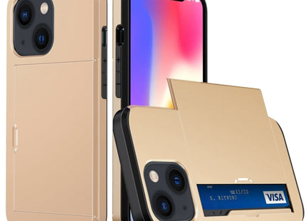 Shockproof Armor Protective Phone Case with Slide Card Slot, For iPhone 14, For iPhone 14 Plus