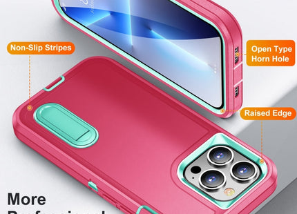 3 in 1 Rugged Holder Phone Case, For iPhone 14, For iPhone 14 Plus