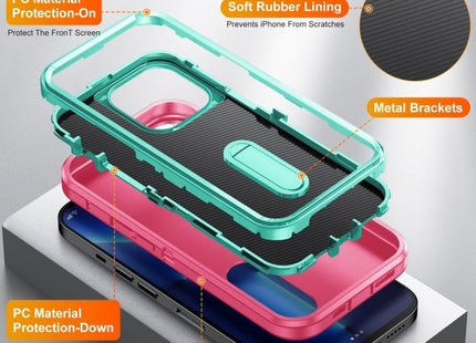3 in 1 Rugged Holder Phone Case, For iPhone 14 Pro, For iPhone 14 Pro Max