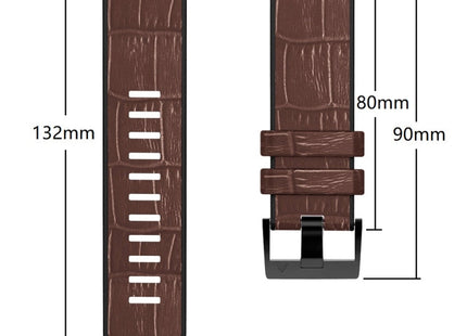 Crocodile Texture Silicone Leather Watch Band, For Garmin Fenix 7/6 Pro/5 Plus 22mm, For Garmin Fenix 7X/6X Pro/Tactix 7 26mm