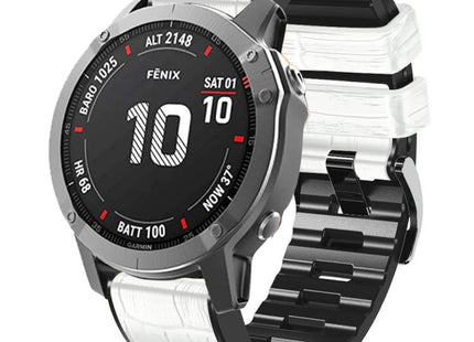 Crocodile Texture Silicone Leather Watch Band, For Garmin Fenix 7/6 Pro/5 Plus 22mm, For Garmin Fenix 7X/6X Pro/Tactix 7 26mm