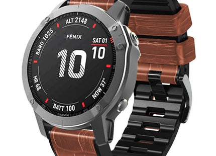 Crocodile Texture Silicone Leather Watch Band, For Garmin Fenix 7/6 Pro/5 Plus 22mm, For Garmin Fenix 7X/6X Pro/Tactix 7 26mm