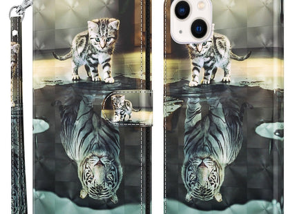 3D Painting Pattern Flip Leather Phone Case, For iPhone 14, For iPhone 14 Plus