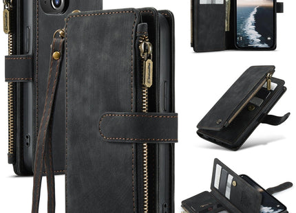 For iPhone 14 CaseMe C30 Multifunctional Phone Leather Case (Black)
