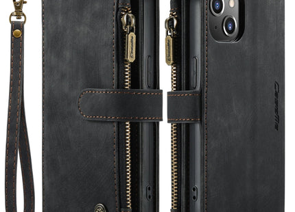 For iPhone 14 CaseMe C30 Multifunctional Phone Leather Case (Black)
