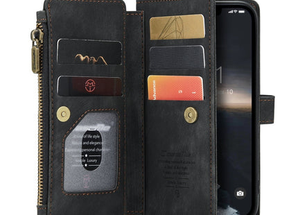 For iPhone 14 CaseMe C30 Multifunctional Phone Leather Case (Black)