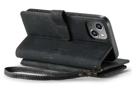 For iPhone 14 CaseMe C30 Multifunctional Phone Leather Case (Black)
