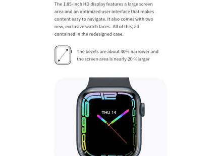Watch 8 Max 1.85 inch Wireless Charging Bluetooth Call NFC Smartwatch