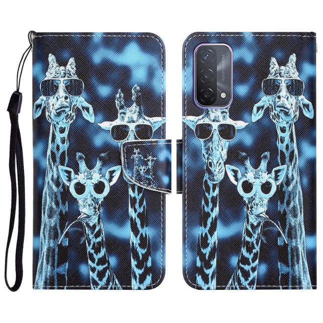 Colored Drawing Leather Phone Case, For OPPO A93 5G