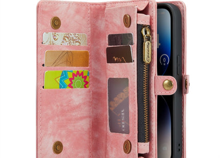 For iPhone 14 Pro CaseMe 008 Detachable Multifunctional Leather Phone Case(Pink)
