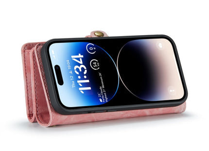 For iPhone 14 Pro CaseMe 008 Detachable Multifunctional Leather Phone Case(Pink)