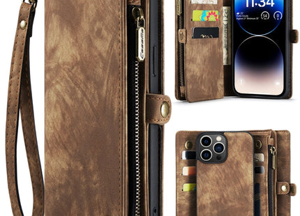 For iPhone 14 Pro Max CaseMe 008 Detachable Multifunctional Leather Phone Case(Brown)