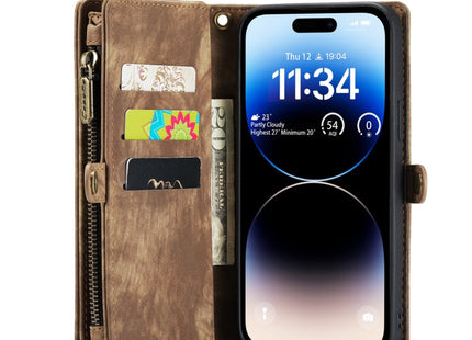 For iPhone 14 Pro Max CaseMe 008 Detachable Multifunctional Leather Phone Case(Brown)