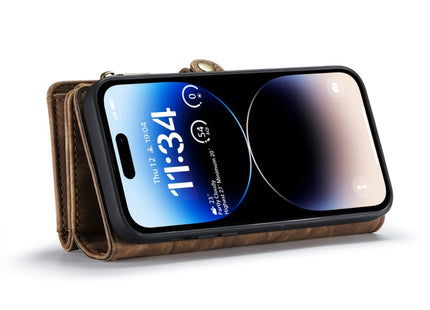 For iPhone 14 Pro Max CaseMe 008 Detachable Multifunctional Leather Phone Case(Brown)