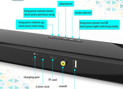 BS-28E RGB Colorful Atmosphere Light Bluetooth Speaker, BS-28E