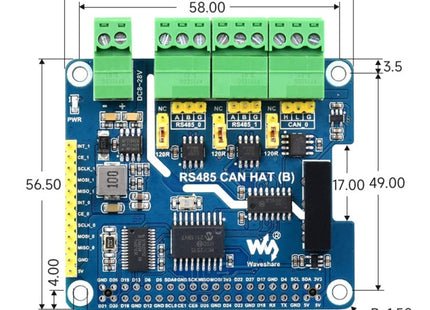 Waveshare Isolated RS485 CAN HAT For Raspberry Pi