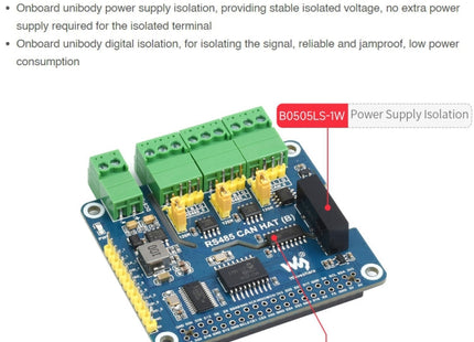 Waveshare Isolated RS485 CAN HAT For Raspberry Pi