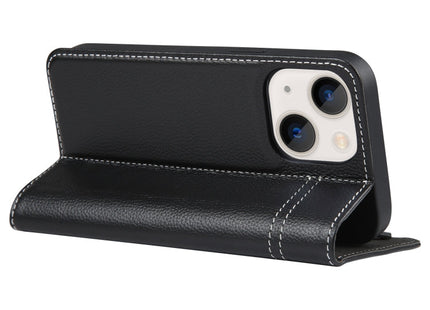 GEBEI Top-grain Horizontal Flip Leather Phone Case, For iPhone 13