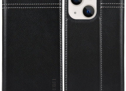 GEBEI Top-grain Horizontal Flip Leather Phone Case, For iPhone 13