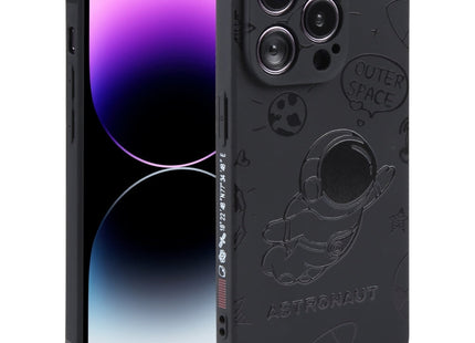 Astronaut Pattern Silicone Straight Edge Phone Case, For iPhone 14, For iPhone 14 Plus, For iPhone 14 Pro