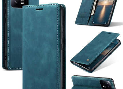 For Xiaomi 13 CaseMe 013 Multifunctional Horizontal Flip Leather Phone Case(Blue)