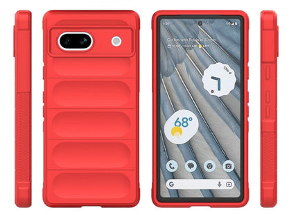 For Google Pixel 7a Magic Shield TPU  Flannel Phone Case(Dark Blue)