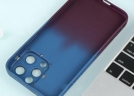For iPhone 13 Pro Max Gradient Starry Silicone Phone Case with Lens Film(Blue Red)
