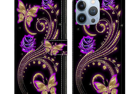 Crystal 3D Shockproof Protective Leather Phone Case, For iPhone 13 Pro