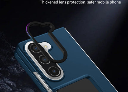 For Samsung Galaxy Z Fold5 Three-dimensional Folding Holder PC Phone Case(Blue)