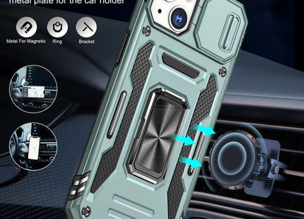 Armor PC + TPU Camera Shield Phone Case, For iPhone 15