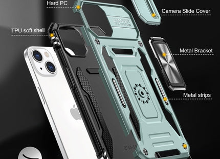 Armor PC + TPU Camera Shield Phone Case, For iPhone 15