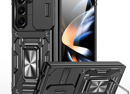 For Samsung Galaxy Z Fold5 5G Armor PC + TPU Camera Shield Phone Case(Black)