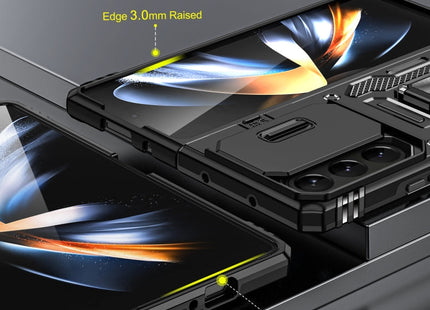For Samsung Galaxy Z Fold5 5G Armor PC + TPU Camera Shield Phone Case(Black)