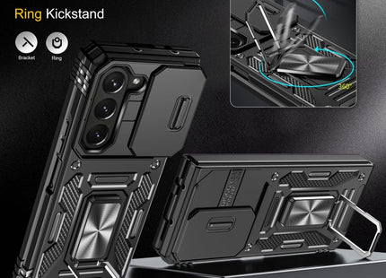 For Samsung Galaxy Z Fold5 5G Armor PC + TPU Camera Shield Phone Case(Black)