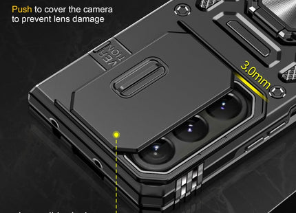 For Samsung Galaxy Z Fold5 5G Armor PC + TPU Camera Shield Phone Case(Black)