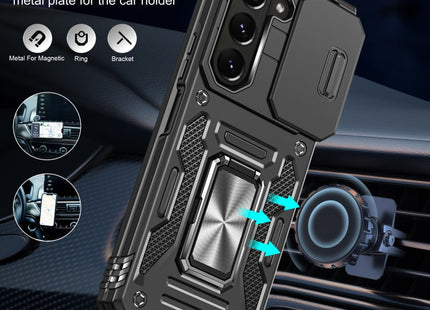 For Samsung Galaxy Z Fold5 5G Armor PC + TPU Camera Shield Phone Case(Black)