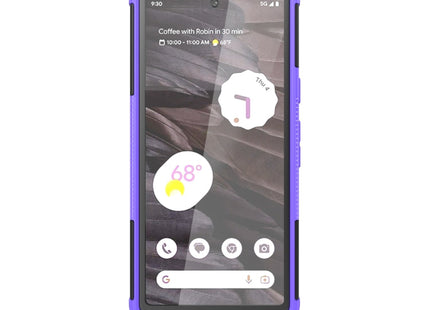 For Google Pixel 7a Tire Texture TPU  PC Phone Case with Holder(Purple)