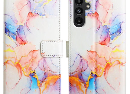 For Samsung Galaxy A25 5G PT003 Marble Pattern Flip Leather Phone Case(Galaxy Marble White LS004)