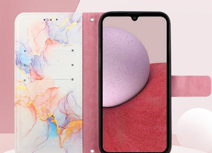For Samsung Galaxy A25 5G PT003 Marble Pattern Flip Leather Phone Case(Galaxy Marble White LS004)