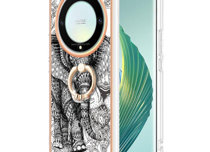 For Honor X9a / Magic5 Lite Electroplating Dual-side IMD Phone Case with Ring Holder(Totem Elephant)