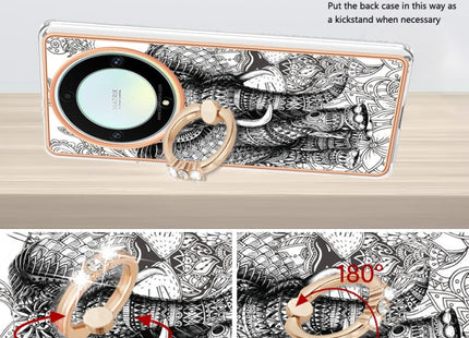 For Honor X9a / Magic5 Lite Electroplating Dual-side IMD Phone Case with Ring Holder(Totem Elephant)