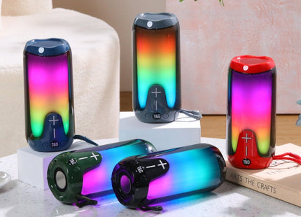 T&G TG651 Portable LED Wireless Bluetooth Speaker Outdoor TWS Subwoofer(Green)