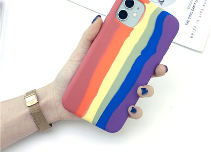 Rainbow Liquid Silicone Shockproof Full Coverage Protective Case, For iPhone 11 Pro