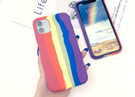 Rainbow Liquid Silicone Shockproof Full Coverage Protective Case, For iPhone 11 Pro